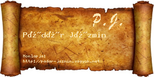 Pádár Jázmin névjegykártya