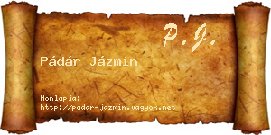 Pádár Jázmin névjegykártya